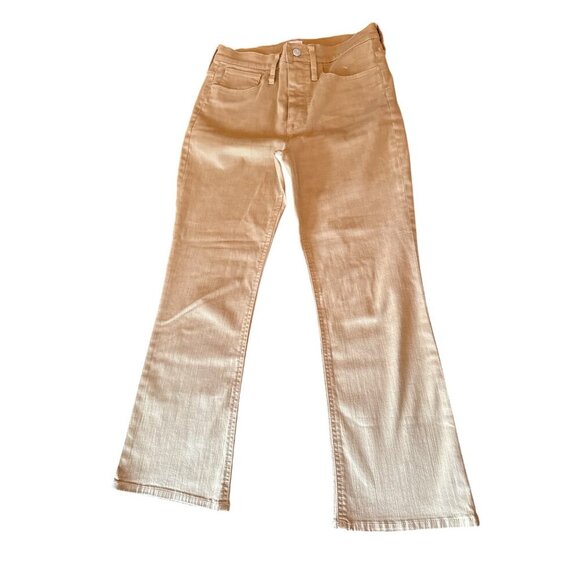 J.Crew Womens 9" Billie Demi Boot Crop Pants Size 27 Cotton Blend Beige - Picture 1 of 7